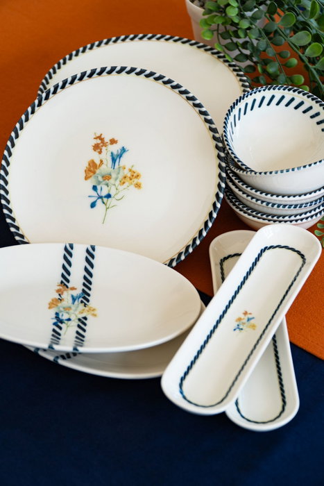 Hermia Set de Desayuno Demet 16 v2 de Porcelana Multicolor